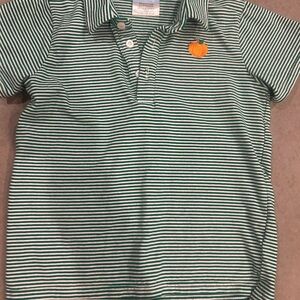 Boys Size 6 Green Striped Pumpkin Polo